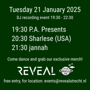 REVEAL DJ recording event 2025-01-21 P.A. Pressents, Sharlese & jannah