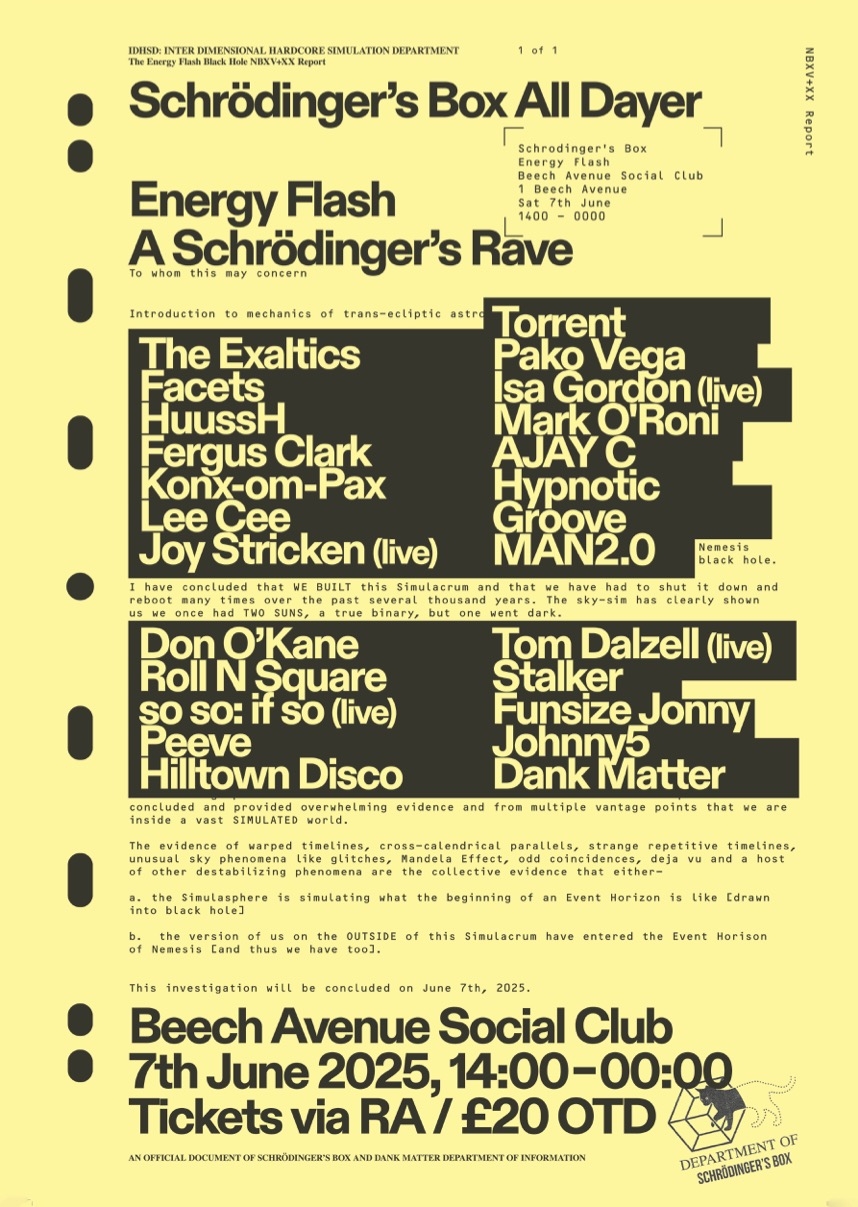 Schrödinger's Box All Dayer
