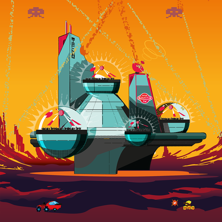 dancing at the space base but later